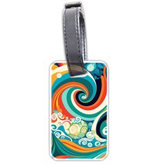 Waves Ocean Sea Abstract Whimsical Abstract Art 2 Luggage Tag (one Side) by Wegoenart