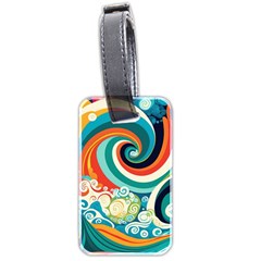 Waves Ocean Sea Abstract Whimsical Abstract Art 2 Luggage Tag (two Sides) by Wegoenart