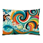 Waves Ocean Sea Abstract Whimsical Abstract Art 2 Pillow Case (Two Sides) Back