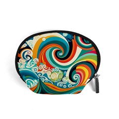 Waves Ocean Sea Abstract Whimsical Abstract Art 2 Accessory Pouch (small) by Wegoenart