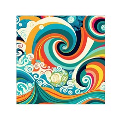 Waves Ocean Sea Abstract Whimsical Abstract Art 2 Square Satin Scarf (30  X 30 ) by Wegoenart