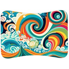 Waves Ocean Sea Abstract Whimsical Abstract Art 2 Velour Seat Head Rest Cushion by Wegoenart