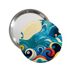 Waves Ocean Sea Abstract Whimsical Abstract Art 5 2 25  Handbag Mirrors by Wegoenart