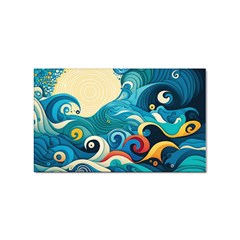 Waves Ocean Sea Abstract Whimsical Abstract Art 5 Sticker (rectangular) by Wegoenart