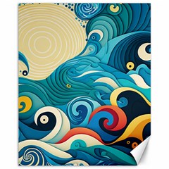 Waves Ocean Sea Abstract Whimsical Abstract Art 5 Canvas 11  X 14  by Wegoenart