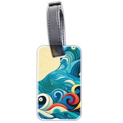 Waves Ocean Sea Abstract Whimsical Abstract Art 5 Luggage Tag (two Sides) by Wegoenart