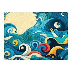 Waves Ocean Sea Abstract Whimsical Abstract Art 5 Two Sides Premium Plush Fleece Blanket (mini) by Wegoenart