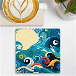 Waves Ocean Sea Abstract Whimsical Abstract Art 5 UV Print Square Tile Coaster  Front