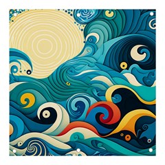 Waves Ocean Sea Abstract Whimsical Abstract Art 5 Banner And Sign 3  X 3  by Wegoenart