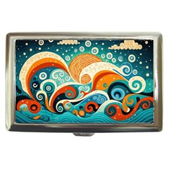 Waves Ocean Sea Abstract Whimsical Abstract Art 4 Cigarette Money Case by Wegoenart