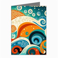 Waves Ocean Sea Abstract Whimsical Abstract Art 4 Greeting Cards (pkg Of 8) by Wegoenart