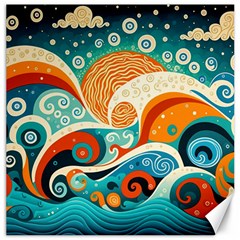 Waves Ocean Sea Abstract Whimsical Abstract Art 4 Canvas 20  X 20  by Wegoenart