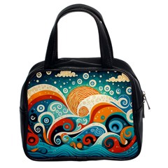 Waves Ocean Sea Abstract Whimsical Abstract Art 4 Classic Handbag (two Sides) by Wegoenart