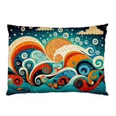 Waves Ocean Sea Abstract Whimsical Abstract Art 4 Pillow Case (two Sides) by Wegoenart