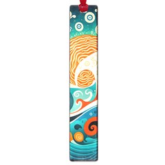 Waves Ocean Sea Abstract Whimsical Abstract Art 4 Large Book Marks by Wegoenart