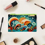 Waves Ocean Sea Abstract Whimsical Abstract Art 4 Cosmetic Bag (XS) Front