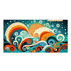 Waves Ocean Sea Abstract Whimsical Abstract Art 4 Satin Shawl 45  X 80  by Wegoenart