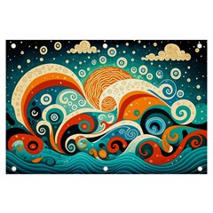 Waves Ocean Sea Abstract Whimsical Abstract Art 4 Banner And Sign 6  X 4  by Wegoenart