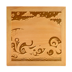 Waves Ocean Sea Abstract Whimsical Abstract Art 4 Wood Photo Frame Cube by Wegoenart