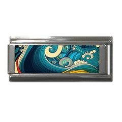 Waves Ocean Sea Abstract Whimsical Abstract Art 3 Superlink Italian Charm (9mm) by Wegoenart