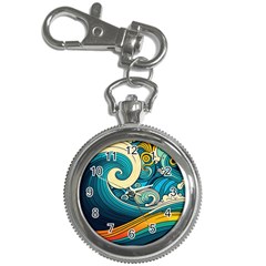 Waves Ocean Sea Abstract Whimsical Abstract Art 3 Key Chain Watches by Wegoenart