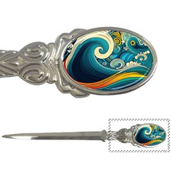 Waves Ocean Sea Abstract Whimsical Abstract Art 3 Letter Opener by Wegoenart