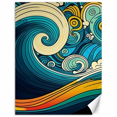 Waves Ocean Sea Abstract Whimsical Abstract Art 3 Canvas 18  X 24  by Wegoenart