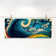 Waves Ocean Sea Abstract Whimsical Abstract Art 3 Hand Towel by Wegoenart