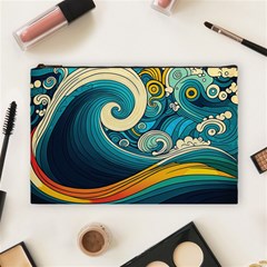 Waves Ocean Sea Abstract Whimsical Abstract Art 3 Cosmetic Bag (large) by Wegoenart