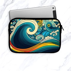 Waves Ocean Sea Abstract Whimsical Abstract Art 3 Apple Ipad Mini Zipper Cases by Wegoenart