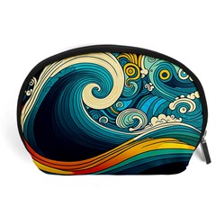 Waves Ocean Sea Abstract Whimsical Abstract Art 3 Accessory Pouch (large) by Wegoenart