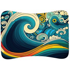 Waves Ocean Sea Abstract Whimsical Abstract Art 3 Velour Seat Head Rest Cushion by Wegoenart