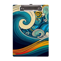 Waves Ocean Sea Abstract Whimsical Abstract Art 3 A5 Acrylic Clipboard by Wegoenart