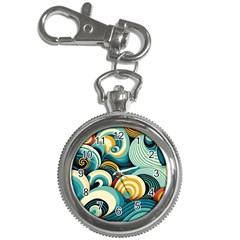 Waves Ocean Sea Abstract Whimsical Abstract Art 6 Key Chain Watches by Wegoenart