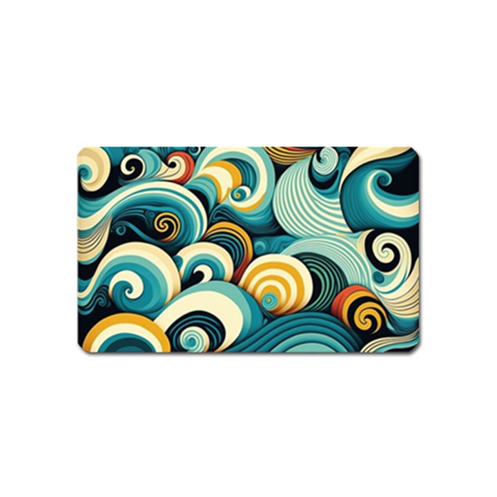 Waves Ocean Sea Abstract Whimsical Abstract Art 6 Magnet (Name Card)