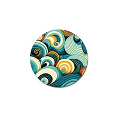 Waves Ocean Sea Abstract Whimsical Abstract Art 6 Golf Ball Marker