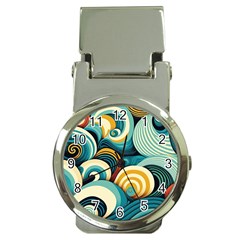 Waves Ocean Sea Abstract Whimsical Abstract Art 6 Money Clip Watches by Wegoenart