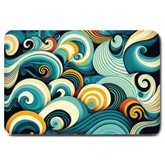 Waves Ocean Sea Abstract Whimsical Abstract Art 6 Large Doormat by Wegoenart