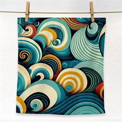 Waves Ocean Sea Abstract Whimsical Abstract Art 6 Face Towel by Wegoenart