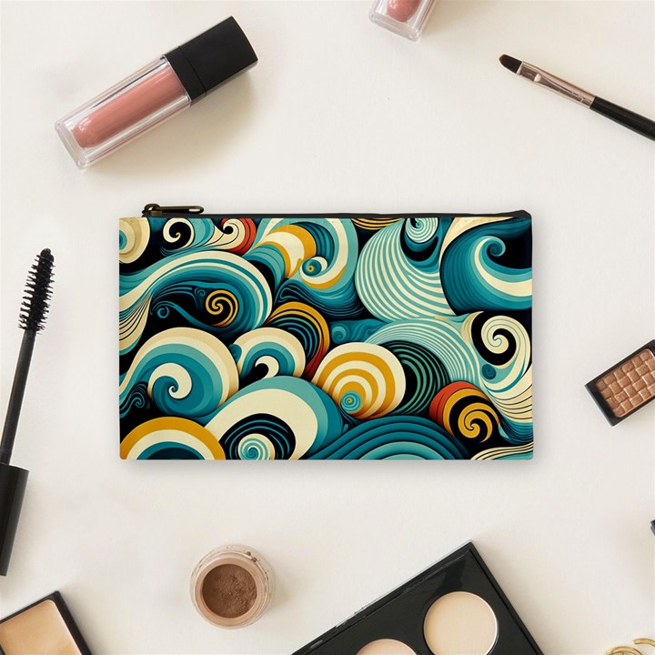 Waves Ocean Sea Abstract Whimsical Abstract Art 6 Cosmetic Bag (Small)