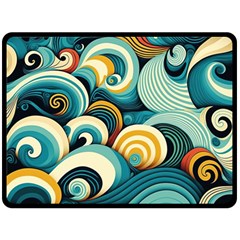 Waves Ocean Sea Abstract Whimsical Abstract Art 6 Fleece Blanket (large) by Wegoenart