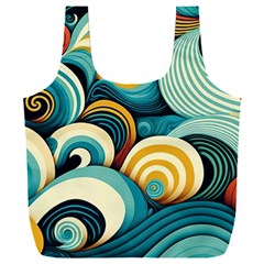 Waves Ocean Sea Abstract Whimsical Abstract Art 6 Full Print Recycle Bag (xxxl) by Wegoenart