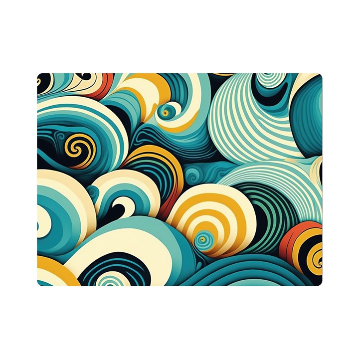 Waves Ocean Sea Abstract Whimsical Abstract Art 6 Premium Plush Fleece Blanket (Mini)