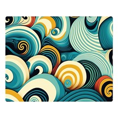 Waves Ocean Sea Abstract Whimsical Abstract Art 6 Premium Plush Fleece Blanket (large) by Wegoenart