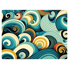 Waves Ocean Sea Abstract Whimsical Abstract Art 6 Premium Plush Fleece Blanket (extra Small) by Wegoenart