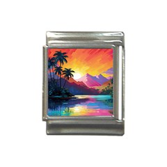 Ai Generated Tropical Island Sunset Landscape Italian Charm (13mm) by Wegoenart