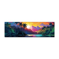 Ai Generated Tropical Island Sunset Landscape Sticker (Bumper)