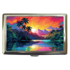 Ai Generated Tropical Island Sunset Landscape Cigarette Money Case