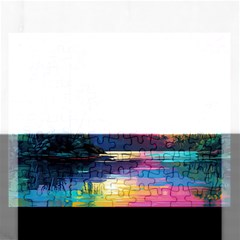 Ai Generated Tropical Island Sunset Landscape Rectangular Jigsaw Puzzl