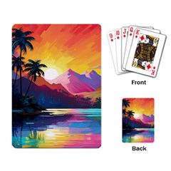 Ai Generated Tropical Island Sunset Landscape Playing Cards Single Design (Rectangle)